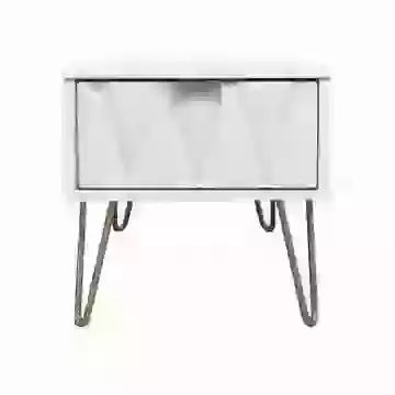 Diamond 1 Drawer Bedside Chest Gold Legs In White,Pink,Blue,Grey Or Bardolino
